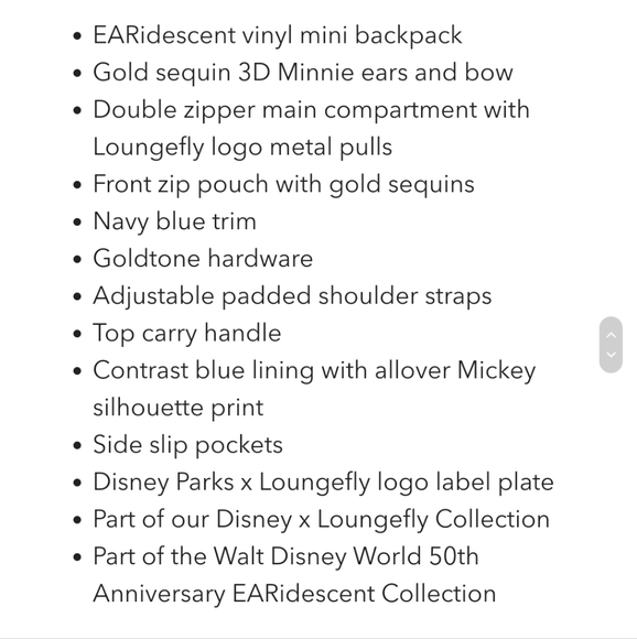 Loungefly x Disney Parks Minnie Mouse EARidescent Mini Backpack - Picture 8 of 9